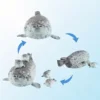 40cm Plush Blob Seal Pillow Mother with Four Kids Seal Chubby 3D Novelty Sea Lion Doll Stuffed Toy Pillow Gifts for Kids Girls 3