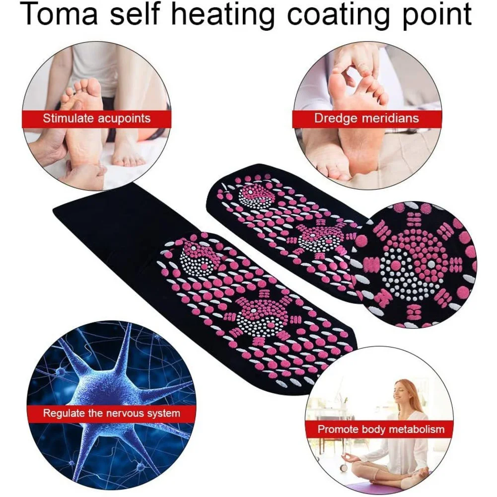 1 Pair Self-heating Tourmaline Socks Camping Hiking Skiing Winter Cold Feet Warm Socks Comfortable Magnetic Unisex Heated