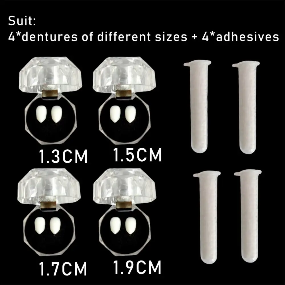 Vampire Fangs Cosplay Kit with Adhesive Glue Gift Set