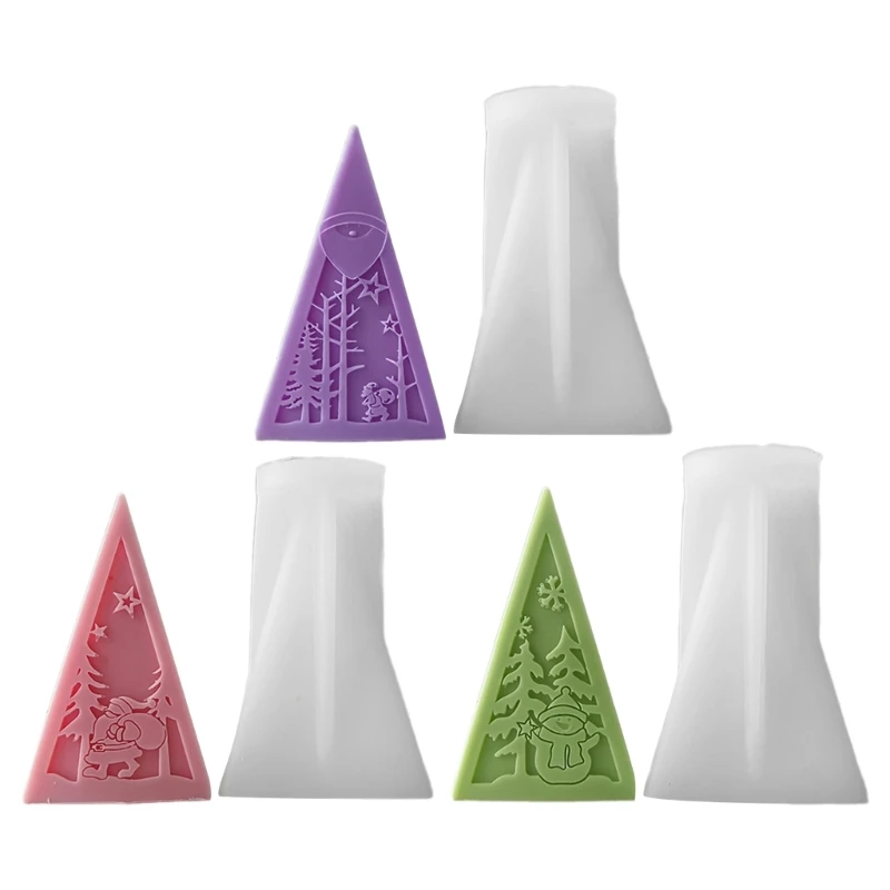 

Easy to Clean Silicone Molds Fondant Moulds Christmas Tree Resin Project Moulds Silicone Texture for Candle