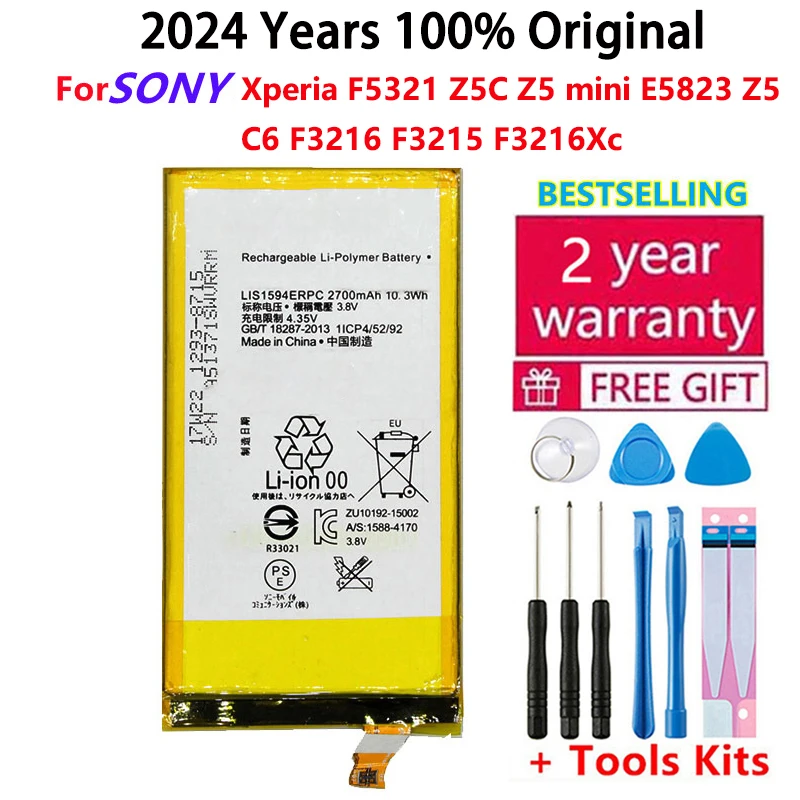 Lis1594Erpc Batteria Per Sony Xperia F5321 Z5C Z5 Mini E5823 Z5 Compact Genuine C6 F3216 F3215 F3216Xc 2700Mah Batterie