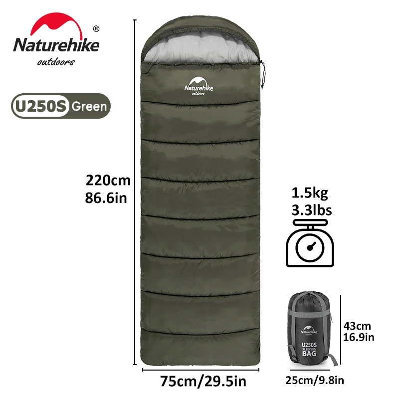 Naturehike Saco de dormir ultraligero de plumón de ganso para clima frío,  750/550FP compacto 41℉ saco de dormir de 3 a 4 estaciones para adultos y