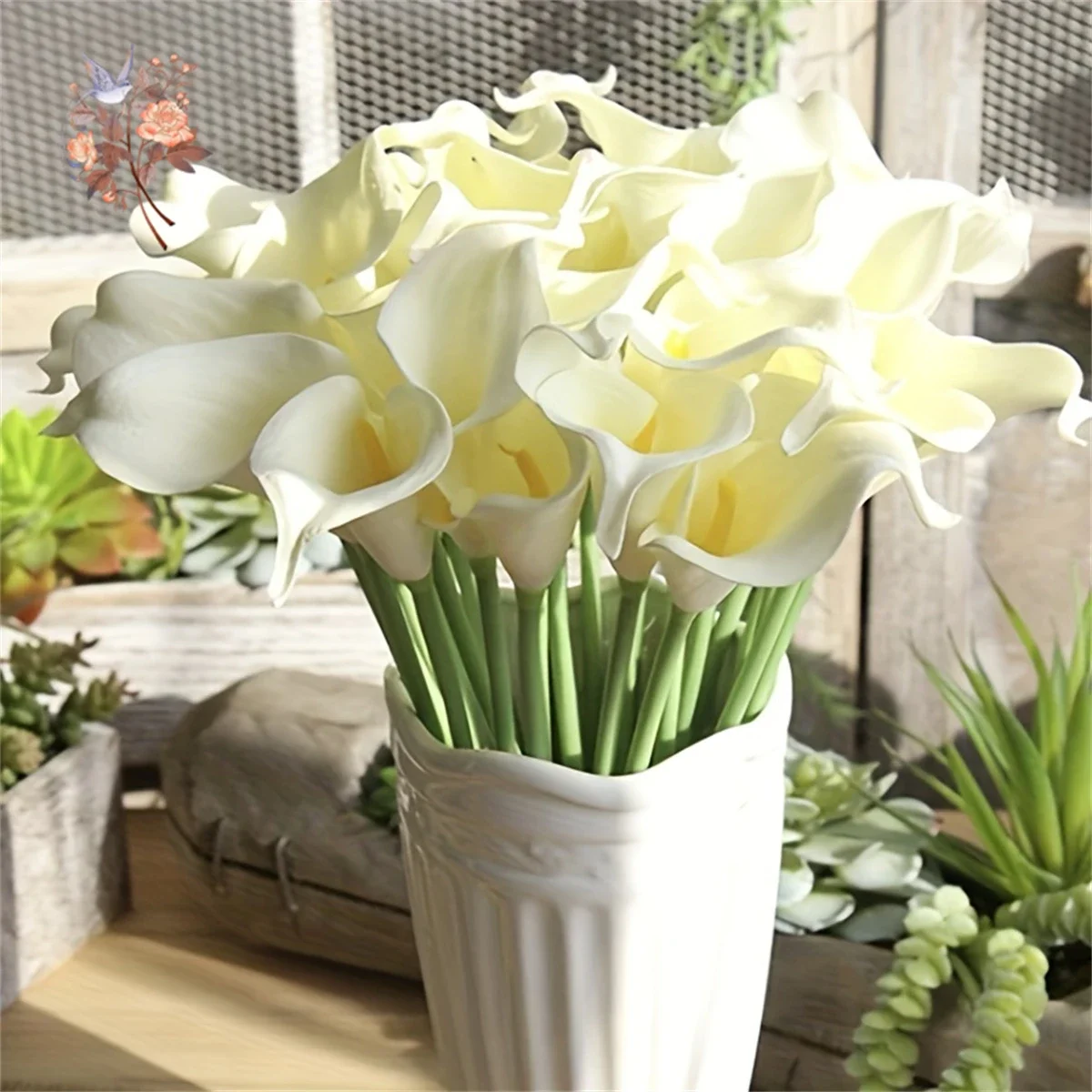 Calla Lily Artificial Flowers for Bridal Wedding Bouquet Real Touch PU Fake Flower Home Bedroom Table Decor 10Pcs