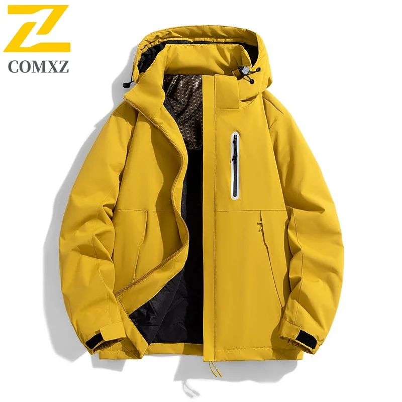 COMXZ Outdoor Riding Jacket 2025 Men Luxury Comfort Windproof Warm Parka Street Style Cold Resistant Winter Zipper Coat