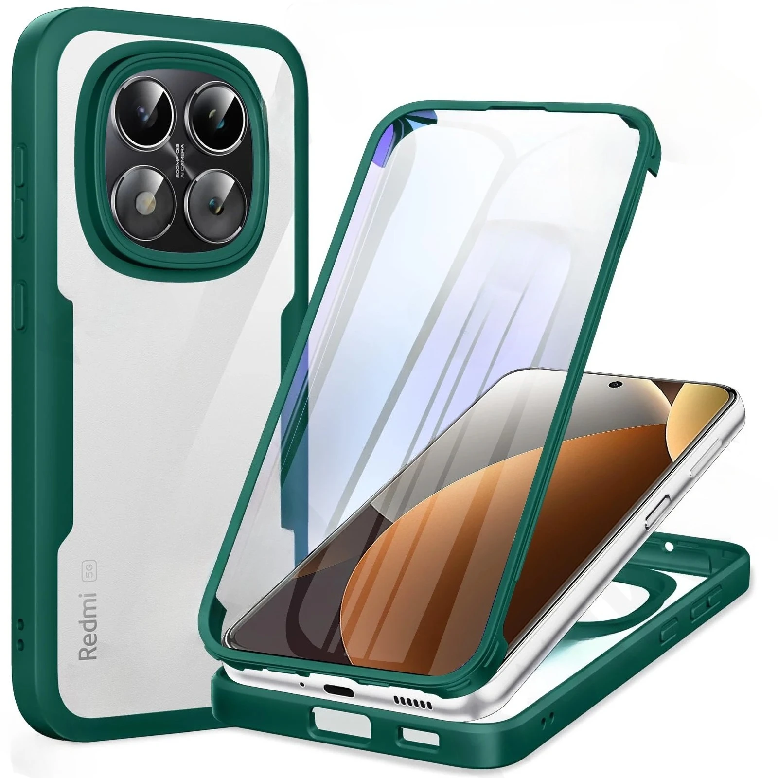 Rugged Anti-Shock & Anti-Yellow Case with Screen Protector and 360-Degree Protection