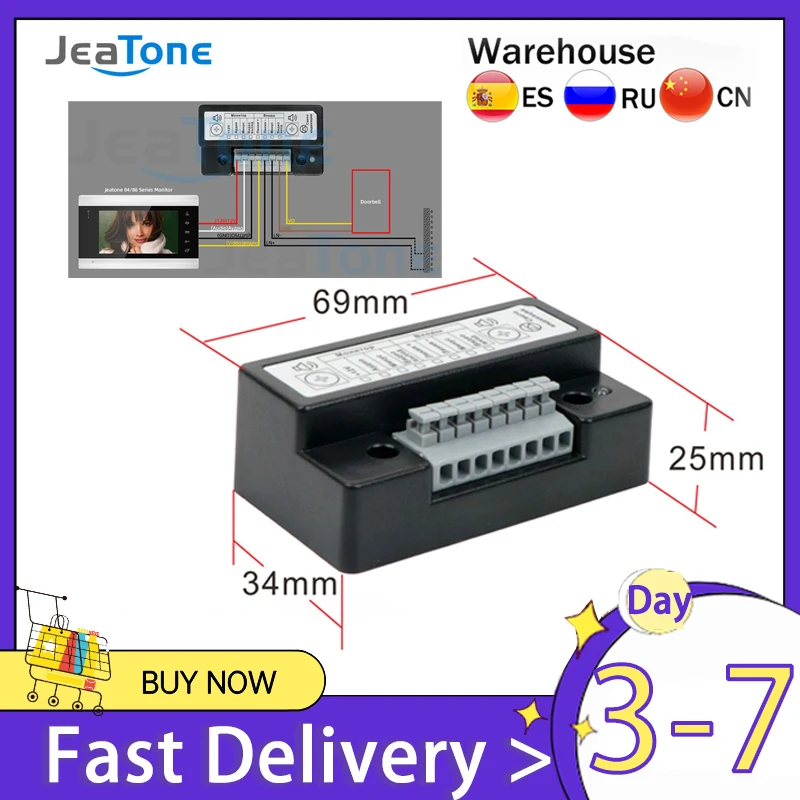 jeatone wifi video intercom kit villa apartment 2doors 2doorbells 2doorphone video call ahd 960p tuya app remote unlock JeaTone Interface Units Interfacing Module for  Video Intercom (Vizit, Cyfral, Eltis, KS-Intercom)