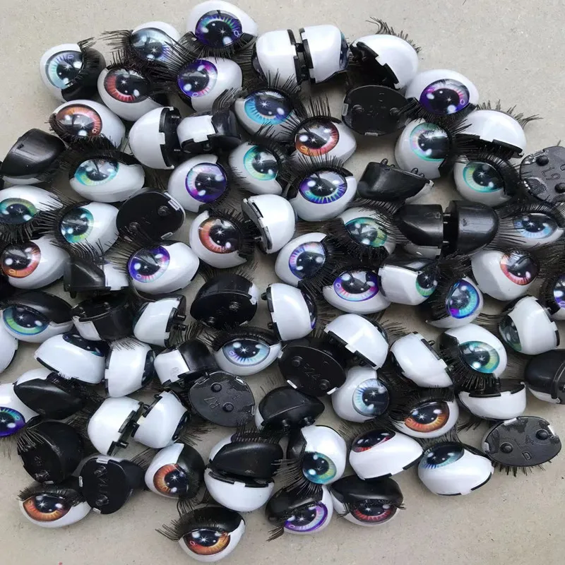 Rainbow Sparkly Eyes With Real Eyelashes Blue Purple Gold Doll Parts Replacement Eyes Balls Original Rainbow Dolls
