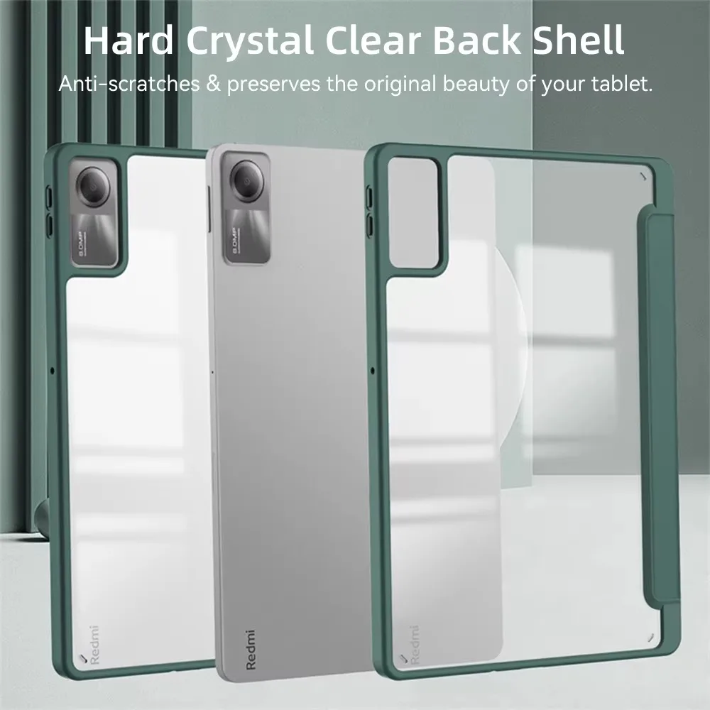 Transparent Hard Back Case with Awake/Sleep Cover