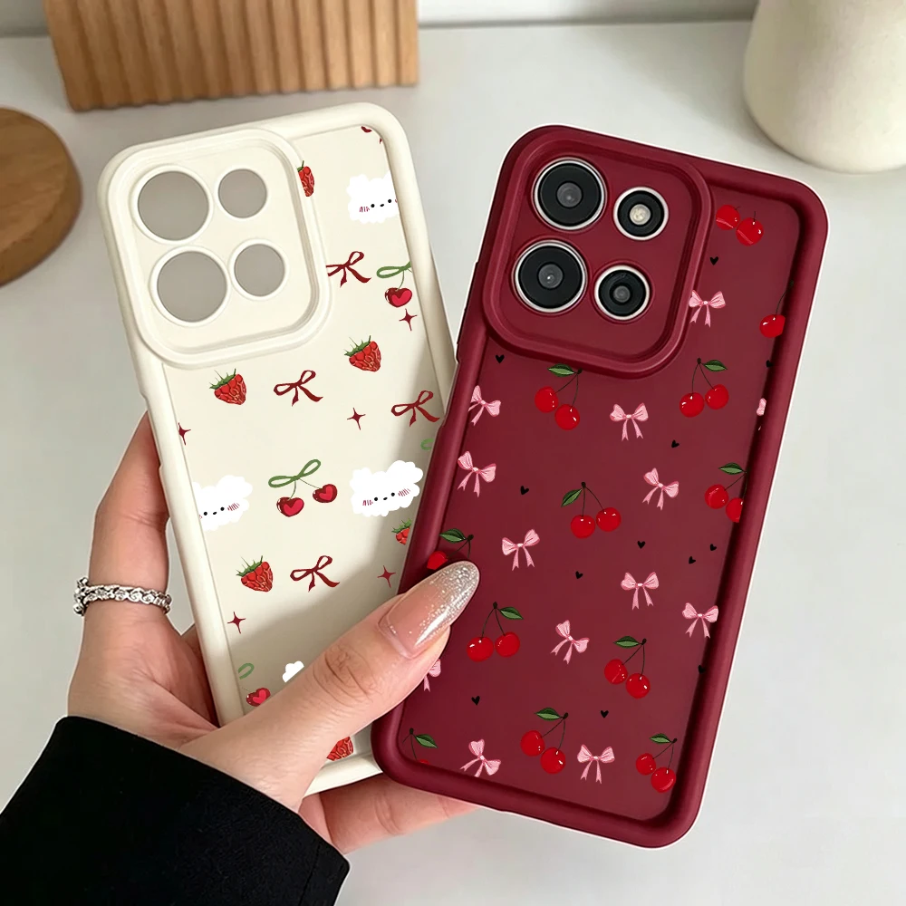 Red Strawberry Cherry Fruit Bow Phone Case