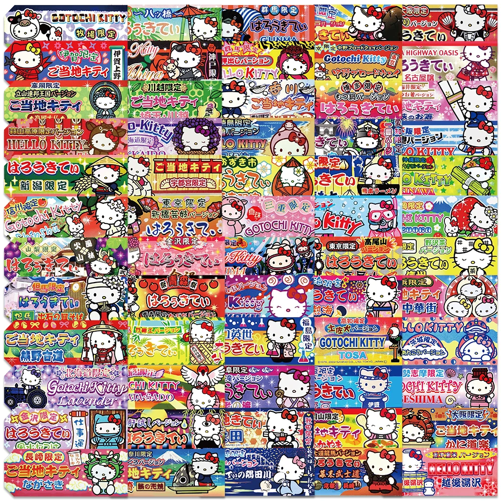 60pcs Sanrio Hello Kitty Labels Sealing Stickers Aesthetic Decorative Stationery Phone Laptop Waterproof Cute Kid Sticker