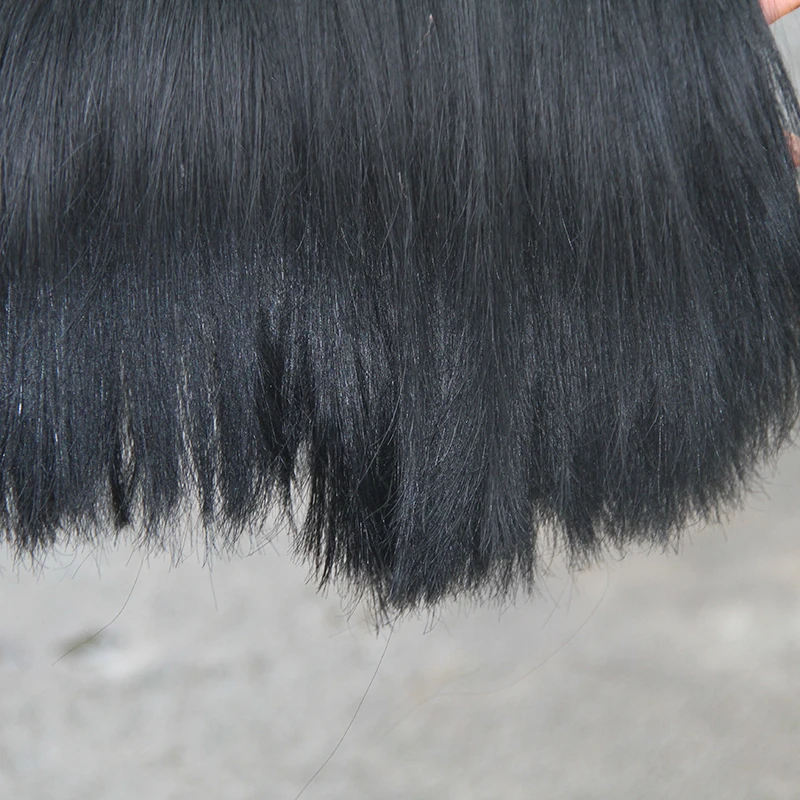 Remy Micro Ring Hair Extensions Straight Micro Loop Hair Extensions #1 jet-black Beads Pre Bonded 16Inch