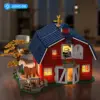 Farm Barn Building Set with Light-with Windmill Tractor Horse Animals Big Barn Construction Toy Brick Kit for Adults Teens 8+
