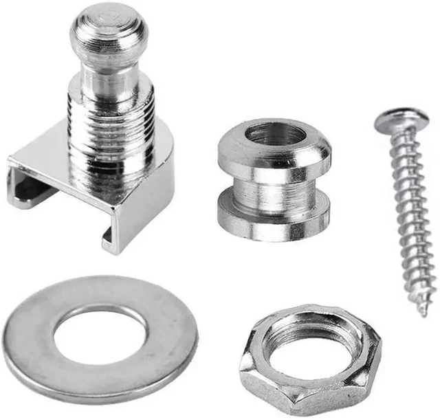 Pulsanti Tracolla Chitarra A Sgancio Rapido - Set Con Chiave In Oro, Nero O Argento - Foto 2