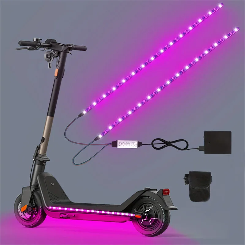 방수 스쿠터 LED 스트립 스케이트 보드 자전거 유연한 다이오드 테이프 전기 스쿠터 안전 야간 조명 램프 크리스마스 선물