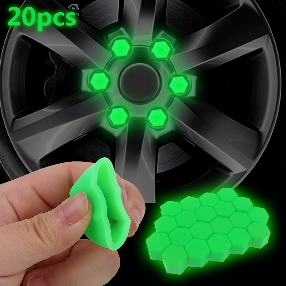 

1-20 шт. светящаяся резиновая крышка, колпачок на ступицу колеса автомобиля, винтовая крышка, гайка, обода, силикон для автомобиля, колеса, внешние аксессуары