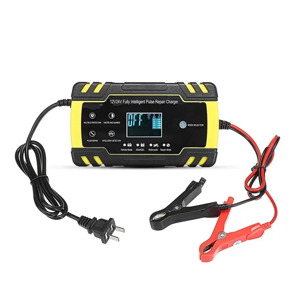 

NEW Car Battery Charger 12/24V 8A Touch Screen Pulse Repair LCD Battery Charger For Car Motorcycle Lead Acid Battery Agm Gel Wet