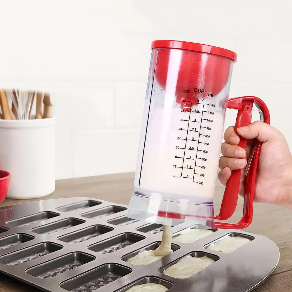 와이드 오프닝 배터 디스펜서, 컵케이크 와플 믹스 분리기, 크레페 머핀 배터리 DIY용, 1200ml