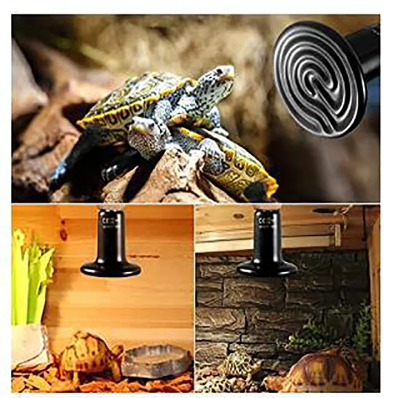 25-100W Turtle Basking Ceramic Bulb Reptile Infrared Heater Turtles Snake Lizard Petds Chick Lamp Reptile Breeding Tank Lighting