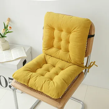 2025 new chenille one-piece chair cushion solid color simple sedentary bay window backrest cushion office chair cushion