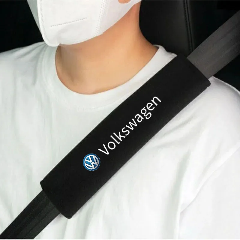 2Pcs 자동차 좌석 벨트 조정 가능한 어깨 패드 폭스 바겐 VW R Rline 골프 폴로 Passat Jetta Bora Touareg Tiguan 자동차 액세서리