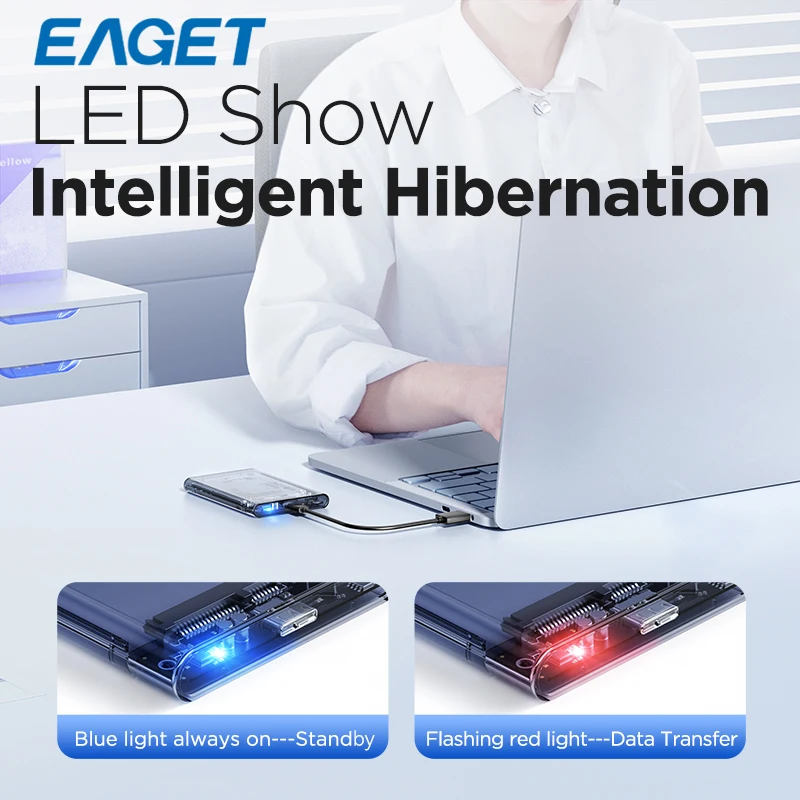 Eaget HDD ケース 2.5 インチ SATA から USB 3.0 ハードドライブ