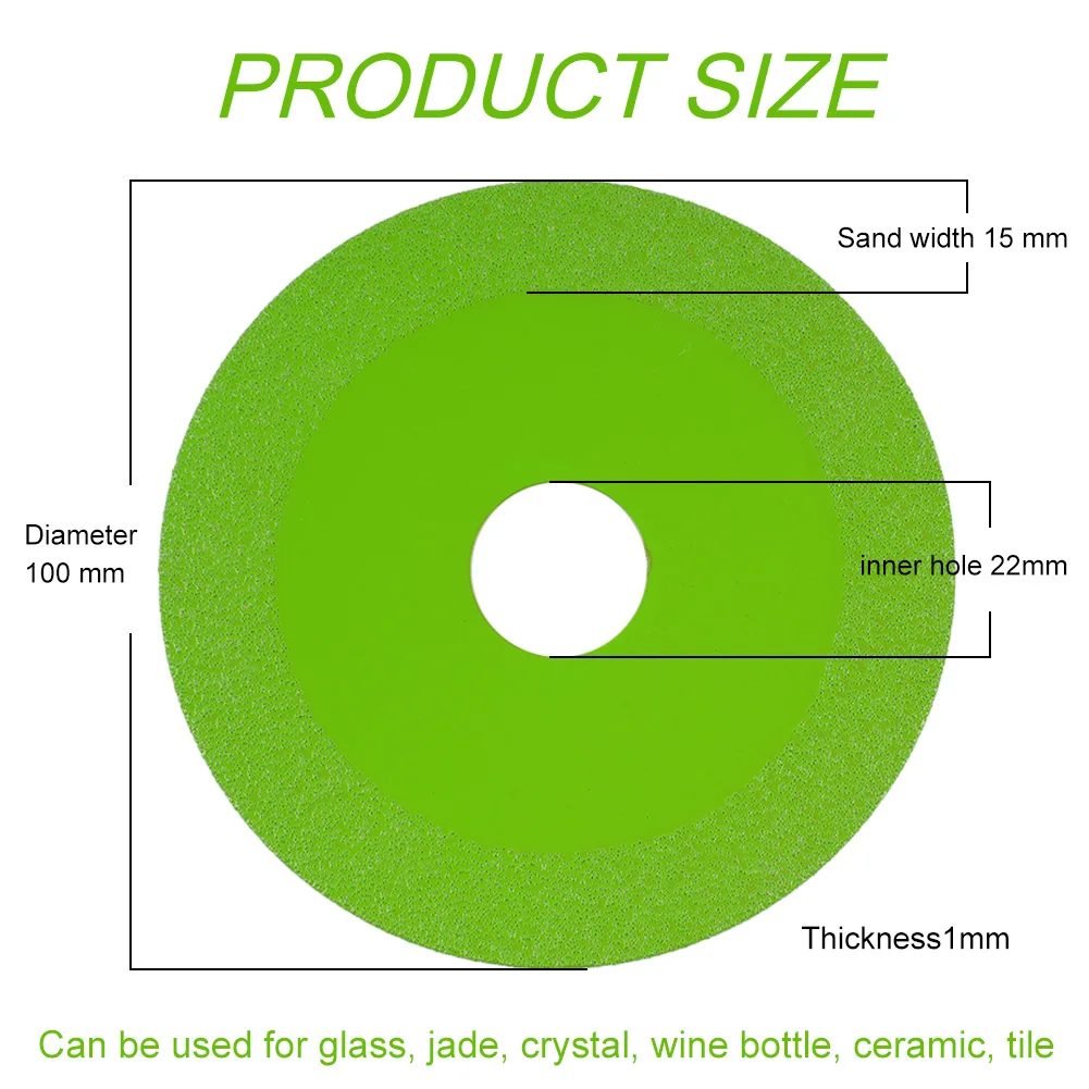 1pc Glass Cutting Disc 22mm Hole Diamond Marble Ceramic Tile Jade Grinding Blade Crystal Wine Bottles Brazing Grinding Dis