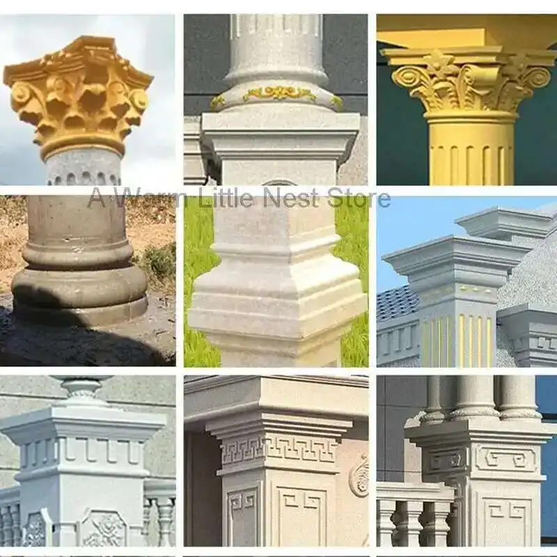 Chinese Cast-in-place Cement Roman Column Cap Head and Foot Mold ...