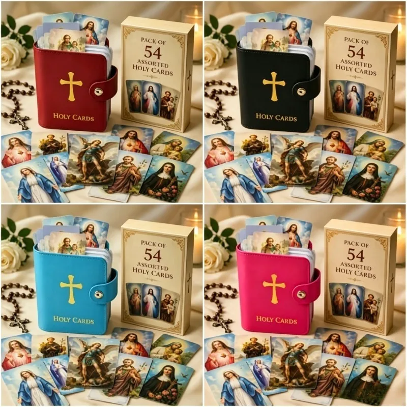 Elegant Faux Leather Card Holder Case with Snap Closure - Holds Up to 40 Cards