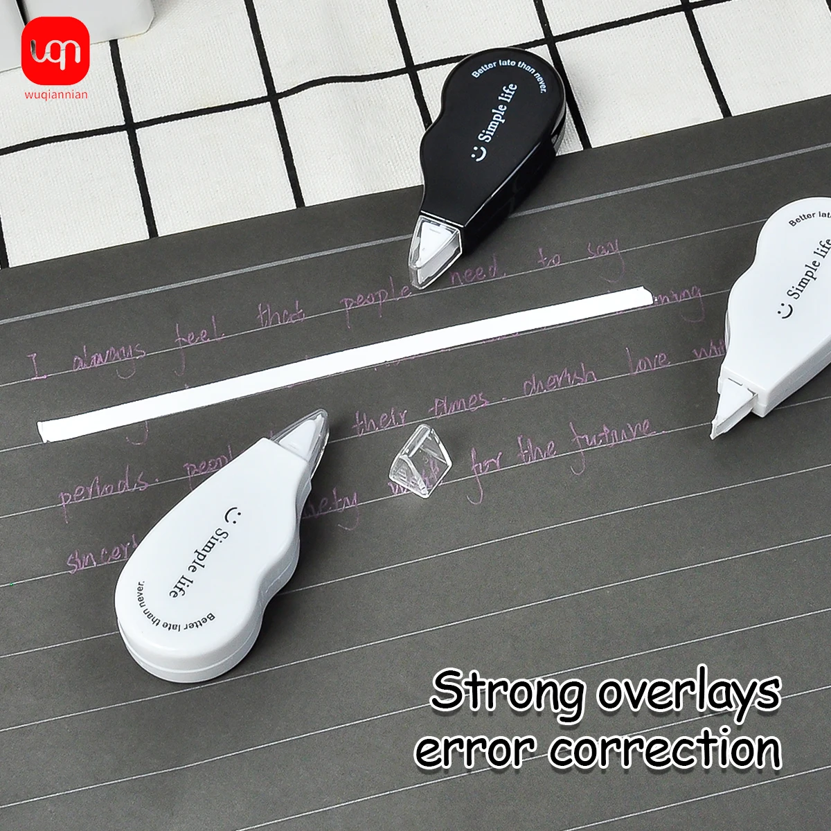 Portable Creative Correction Tape Large Capacity Correction Tape White Stickers 6pcs Student Learning Office Supplies