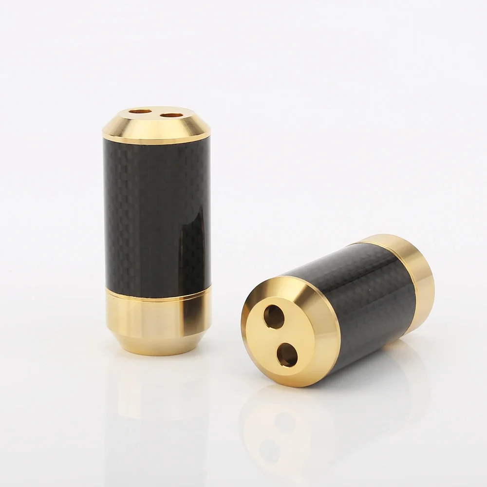 Audiocrast 탄소 섬유 금도금 16mm  2x6mm 스피커 케이블 Y 스플리터 쉘 1 in 2 out 오디오 와이어 (부츠/바지용)