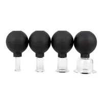 Black Vacuum Cupping Cups Set Rubber Head Glass Anti Cellulite Massage Medical Chineses Therapy Cupping Therapy Tool 2