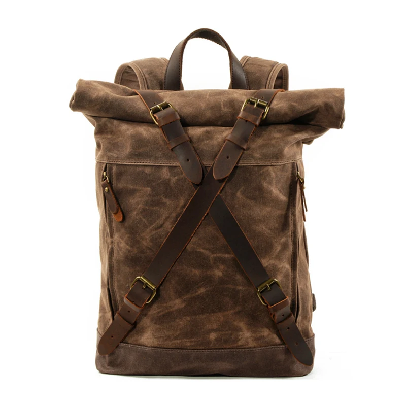 

Canvas Laptop Backpack, College School Backpack Casual Vintage Bookbag