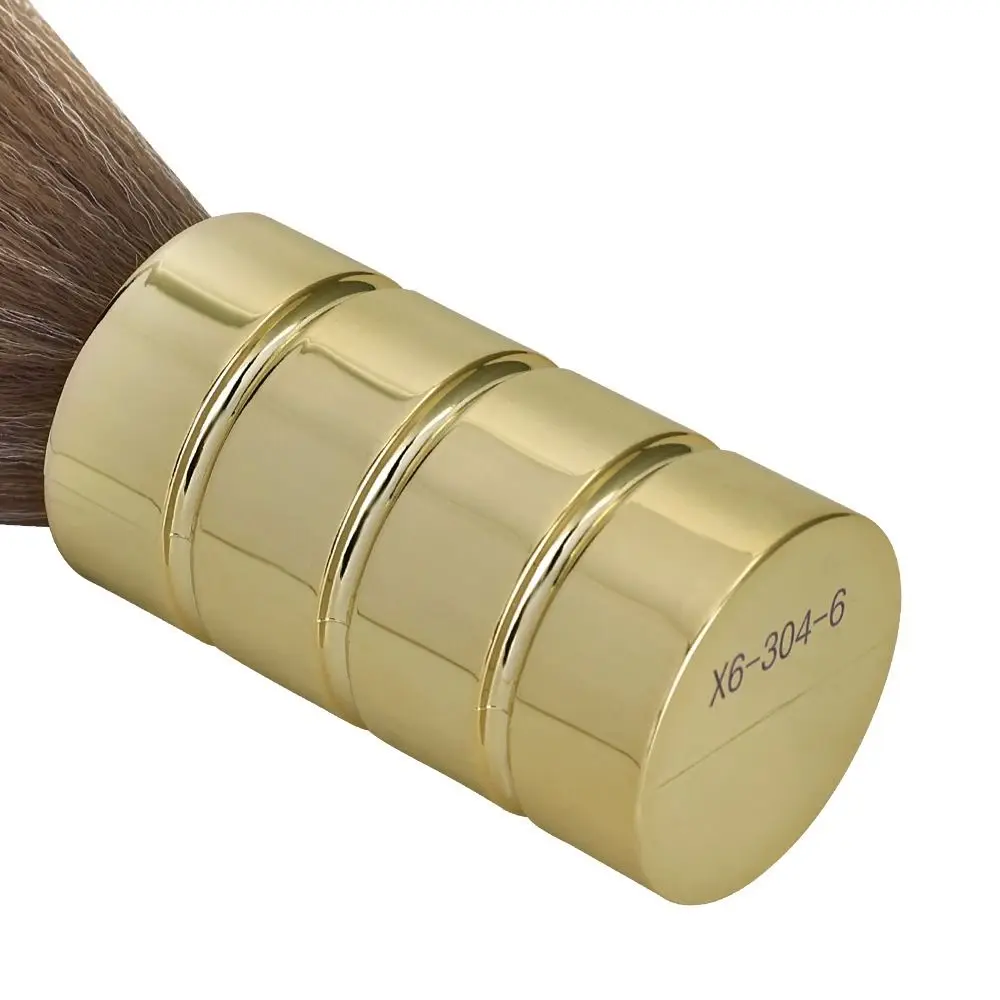 Electroplated Neck Duster Brush Duster Soft Professional Cleaning Tools Anti-Static with Handle Hair Cutting Brush Barber