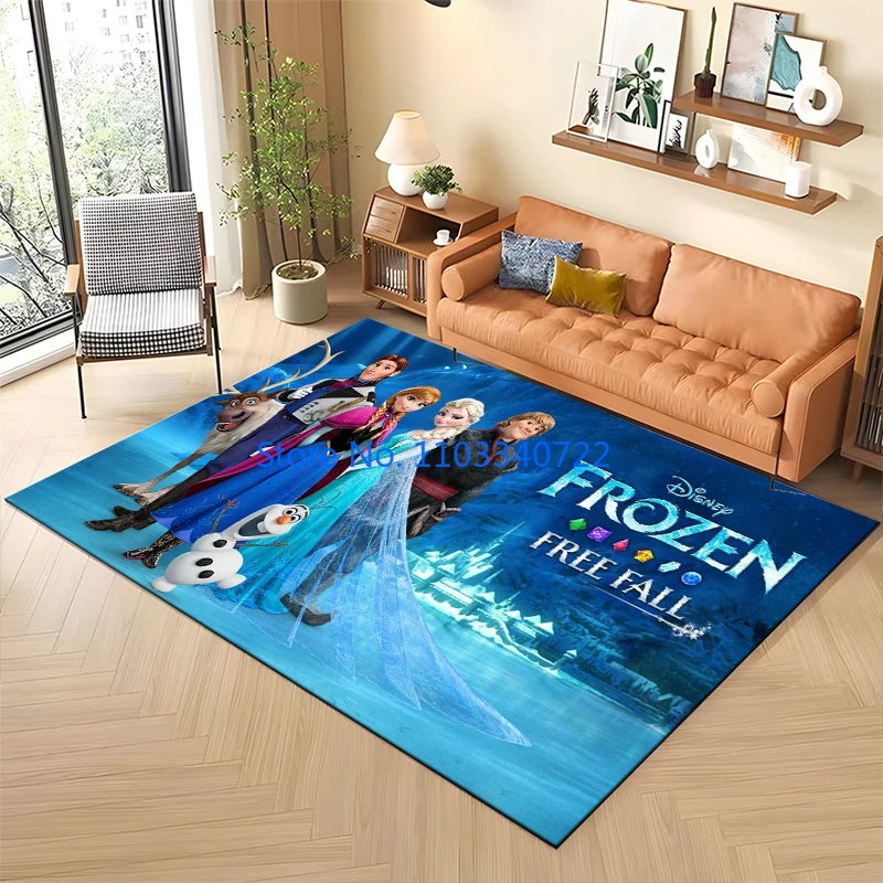 

Anime Elsa Anna Frozen Princess Rug Carpets 120x160cm Decor for Living Room Children's Bedroom Doormat Bathroom Kids Floor Mat