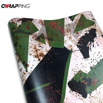 Pellicola Adesiva Camouflage Auto Geometry per Auto, Rivestimento Effetto Ruggine Vintage, Vinile Adesivo per Moto e Accessori Auto