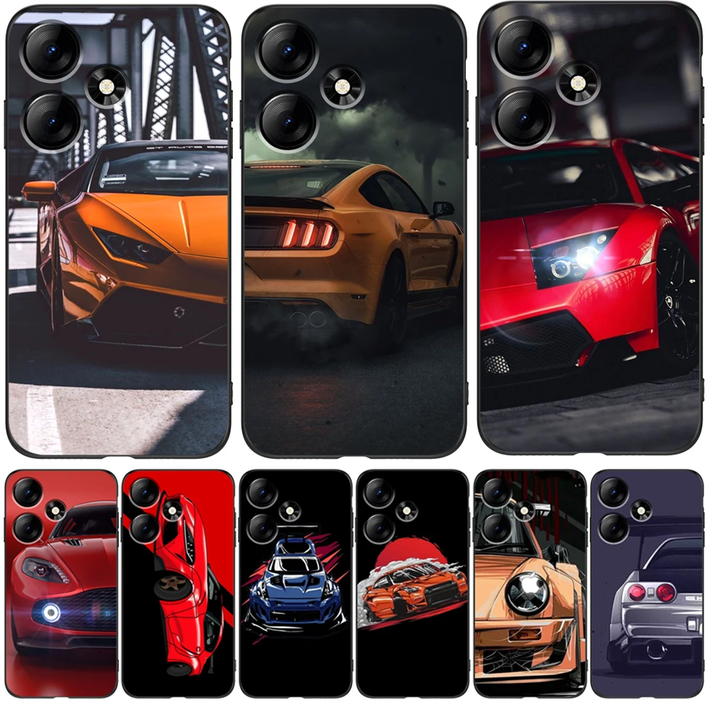 Custodia Per Infinix Hot 30(X6831) Hot 30I(X669) Cover Posteriore In Silicone Per Telefono Custodia In Tpu Nero Auto Sportiva Di Lusso