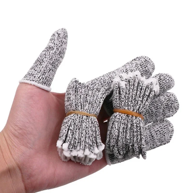 Anti-Cut Finger Cots Thumb Protector Sleeve Cover Finger Peel Fingertip Gloves Picking Cover Kitchen Tools Gngeuard 10Pcs