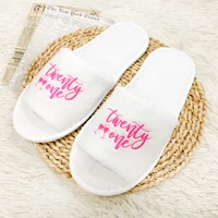 "Twenty One" Printed Cozy Plush Slippers,Perfect For 21st Birthday Party, Girlfriend Birthday Gifts & Gifts for Daughters 1