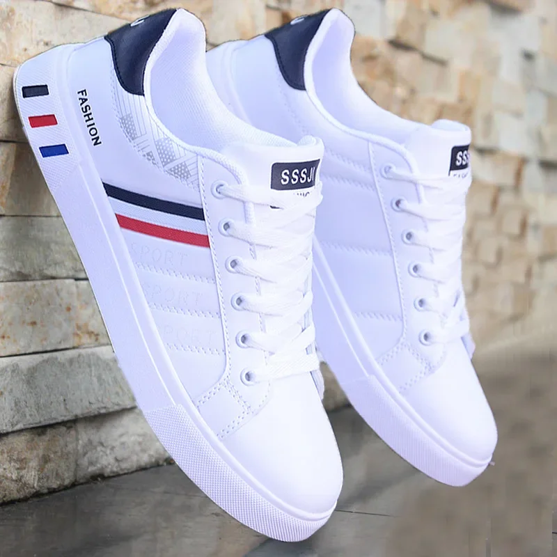 

New Men's Sneakers Lightweight Leather Casual Shoes for Men Vulcanized Shoes Fashion Lace Up Flats Big Size48 Zapatillas Hombre