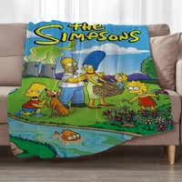 The S-Simpsons Knitted Plaid Microfiber Bedding Warm Blankets for Cold Decorative Sofa Blanket Bed Fleece Throw Blanket Fluffy 1