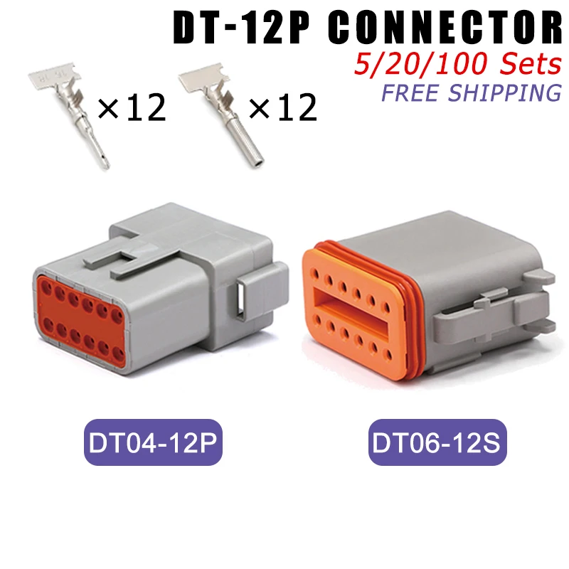 Deutsch-DT-12Pin-22-16AWG-Waterproof-Automobile-Wire-Connector-Plug ...