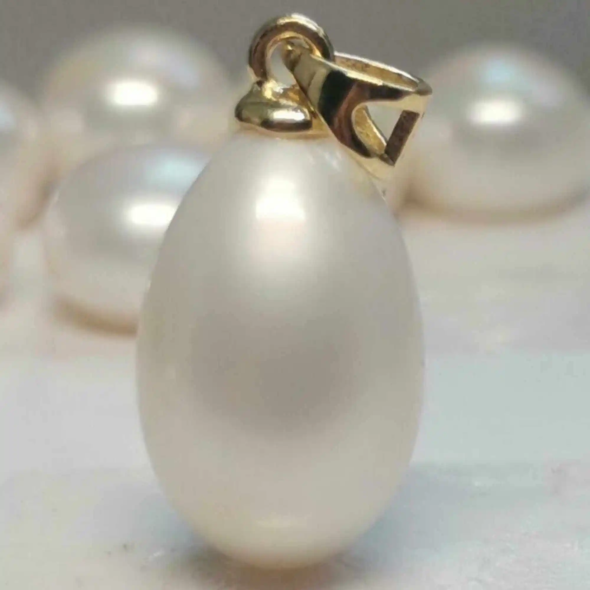 10x14mm Natural White South Sea Pearl 14k Gold Necklace Men Natural Zodiac Quartz Jewellery Dragon Steel Gift Keychain