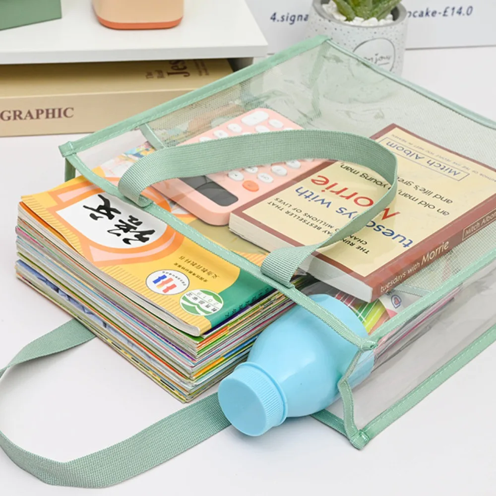 PVC 파우치 가방, 다기능 투명 파일 가방, 대용량 두꺼운 문서 가방, 학교 사무용품, 신제품