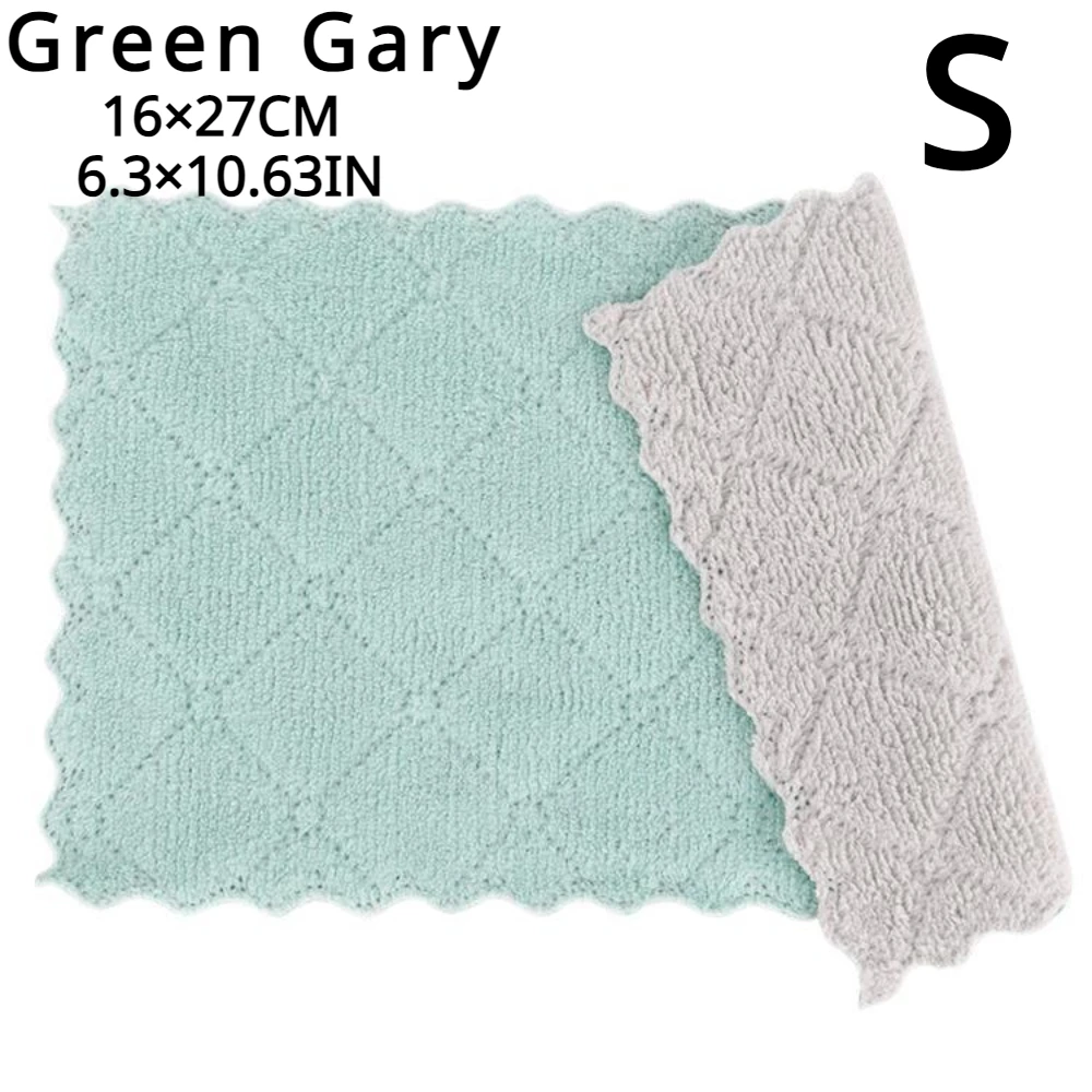 Paño de cocina de doble cara, dos colores, para limpiar ollas y sartenes, absorbente, antiadherente, toallitas para perezosos, paño de cocina grueso