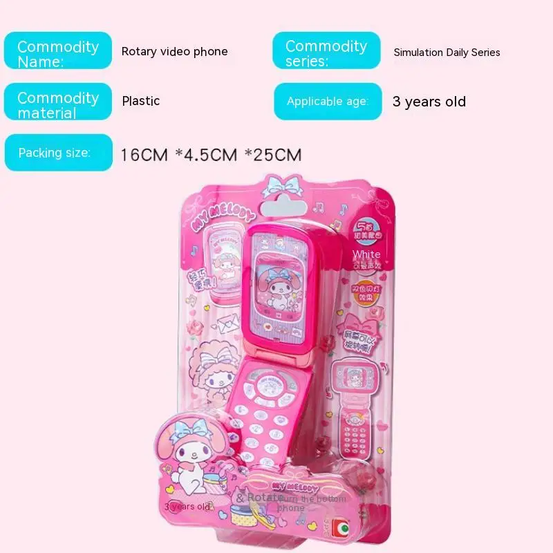 thumbnail image 1 of Teléfono de juguete de simulación Sanrio Hello Kitty, teléfono con video, teléfono móvil con música Kt, cámara para niños, regalo para niñas, pantalla táctil educativa, 1 of 5