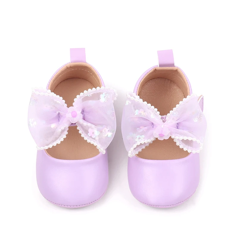 SUNSIOM Baby Girls Mary Jane Shoes Princess Cute Bow Design Soft Non-Slip Infant Baby First Walking Shoes