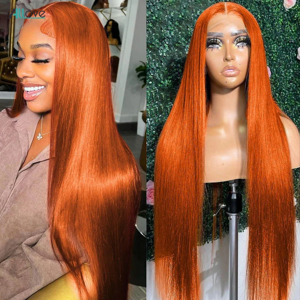 Ginger Lace Front Wig Straight Human Hair Wigs HD Lace Frontal Wig