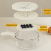 New Draining Basket With Lid 2 In 1 Multi-function Drain Basket Berry Keeper Container Colanders Portable Storage Container 4
