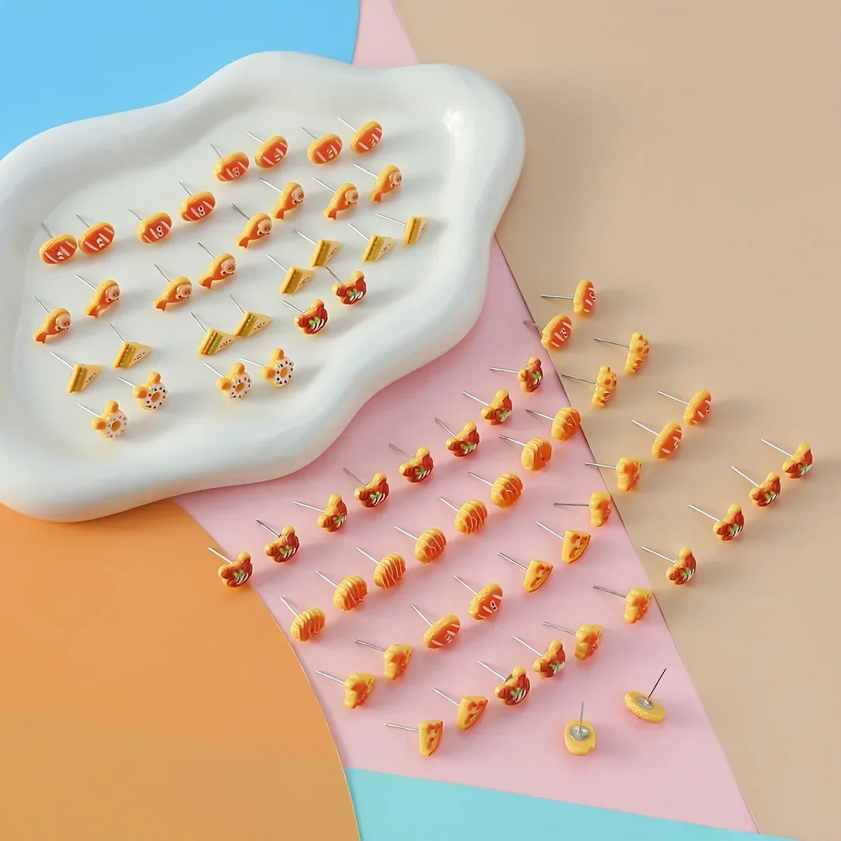 Bohemian Cartoon Animal Earrings, Bread and Sandwich Earrings, Daily, Party, 36 Pairs of Earrings Set Styles Randomly Selected