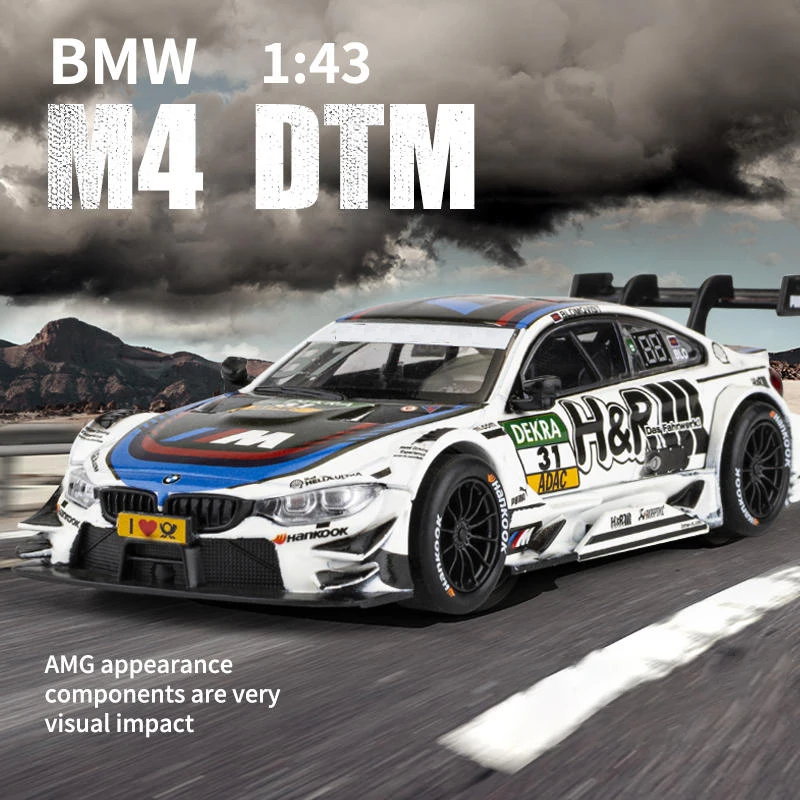 1:43 M4 Dtm Racing Diecast Vehicles Model Gift Cars For Kid Toy Con Display Box Collection Modello Di Auto